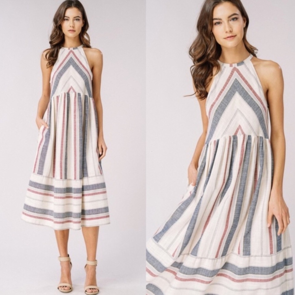 Woven cotton dress with pockets
